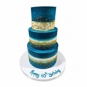Teal Ombre Gold Cake #TOG0703