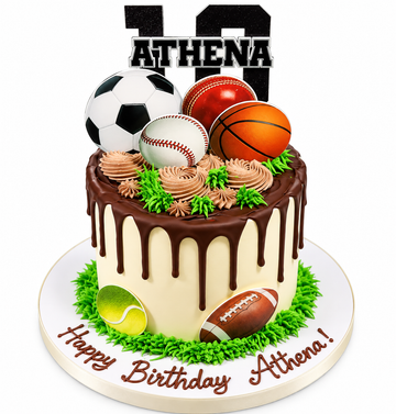 All-Star Sports Birthday Cake - #ASSBC1016