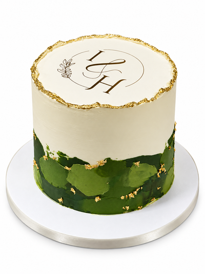 Gold Monogram Cake - #GMC1016