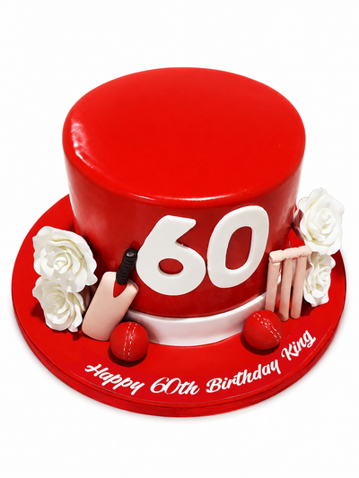 Cricket King 60th Birthday Cake #CK0716