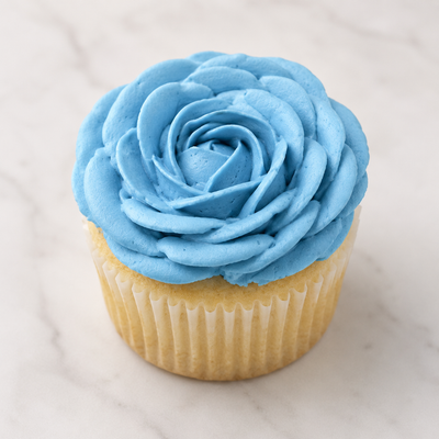 6 x Blue Rose Cupcakes