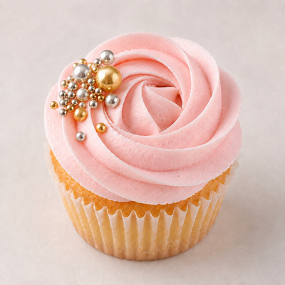 6 x Blush Pearl Cupcakes