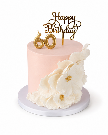 Golden 60 Birthday Cake #G6B629