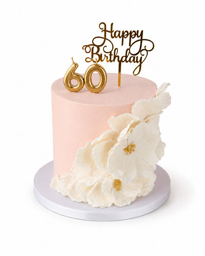 Golden 60 Birthday Cake #G6B629