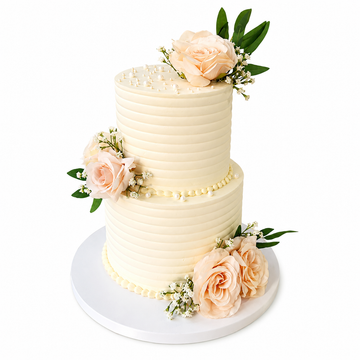 Pearl Rose Wedding Cake #PR629