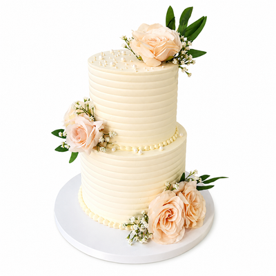 Pearl Rose Wedding Cake #PR629