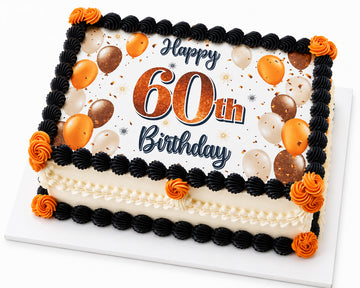 Happy 60th Rectangle Cake -  #PT90