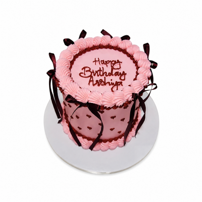 Cherry Bow Birthday Cake #CB0703