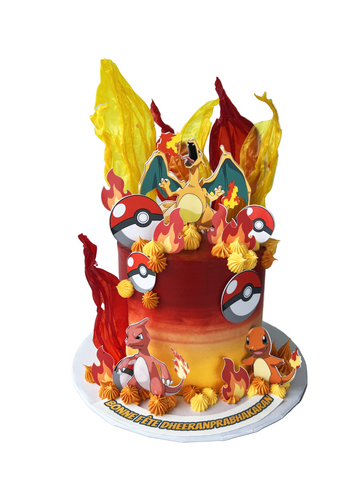 Flame Birthday Cake - #FBC1016