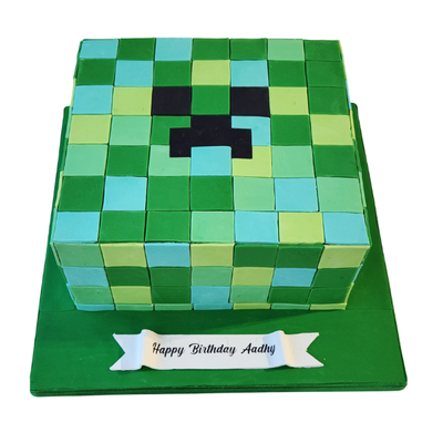 Minecraft Creeper Square Cake #PT198