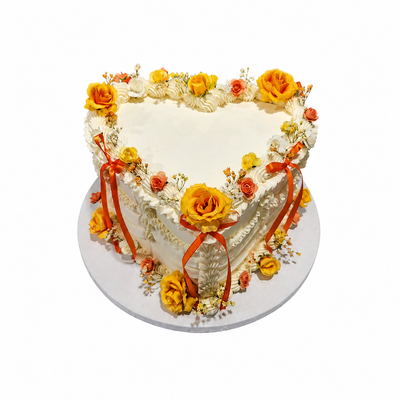 Orange Bloom Heart Cake- #OBH0702