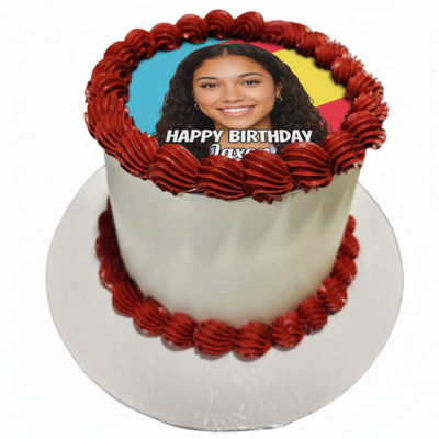 Classic Border Edible Image Cake - #PT58