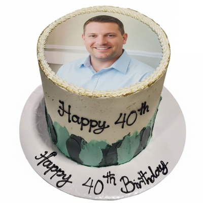 Sculpted Border Edible Image Cake 8" - #PT59