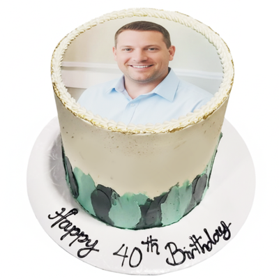 Sculpted Border Edible Image Cake 8" - #PT59
