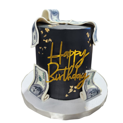 Gold & Currency Tall Cake -  #PT70