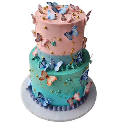 Butterfly Kaleidoscope Two-Tier #PT205