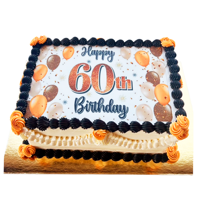 Happy 60th Rectangle Cake -  #PT90