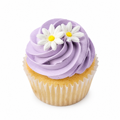 6 x Lavender Daisy Cupcake