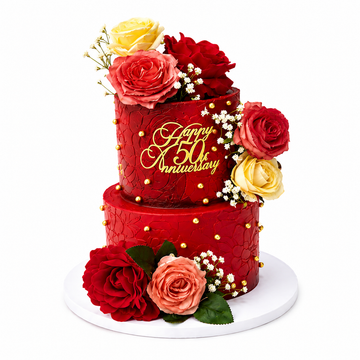 Ruby Rose Anniversary Cake  #RR630